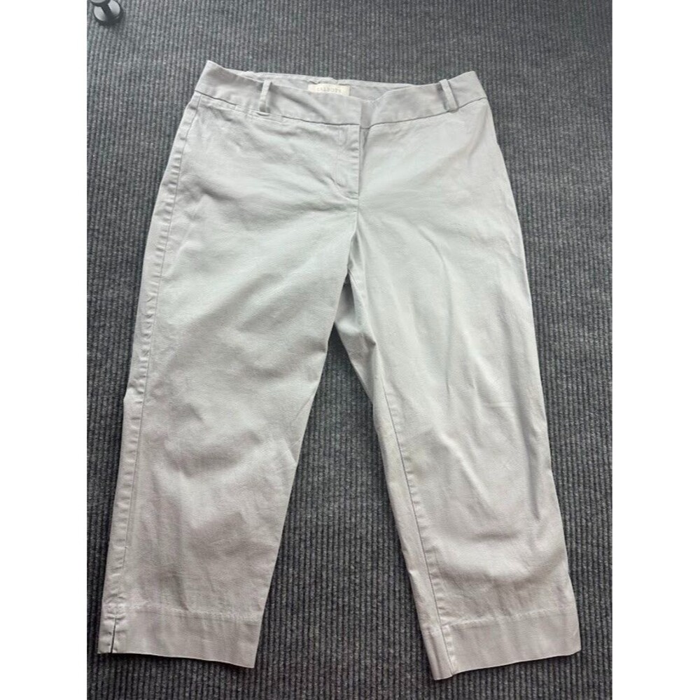 Talbots Cropped Capri Pants Womens 10P Petite Light  Gray